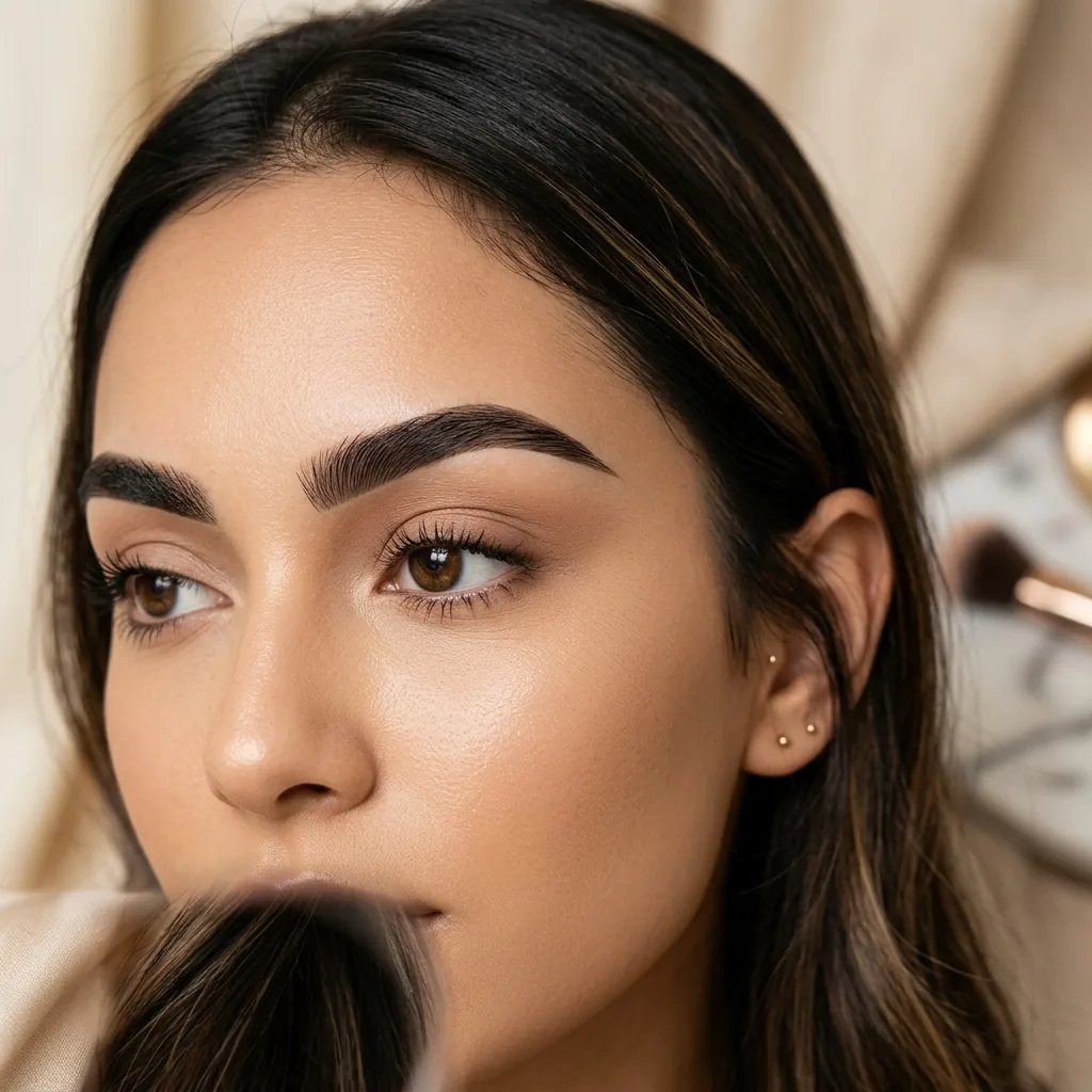 Sourcils parfaitement teintés et dessinés